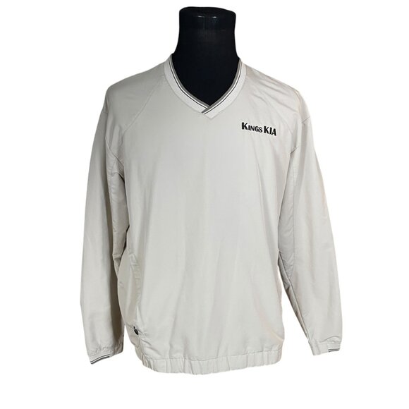 Nike Golf Men's Beige Long Sleeve V-Neck Pullover Jacket Large Kings Kia - Picture 2 of 10